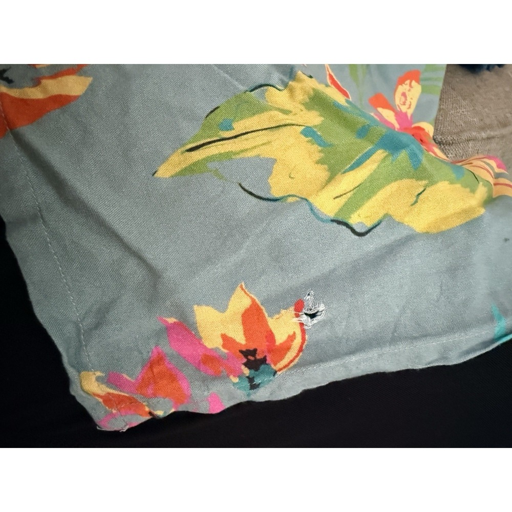 Natural Life Floral Midi Dress XS Scarf Swing Tropical Boho Teal Pink *Read* - Picture 13 of 15